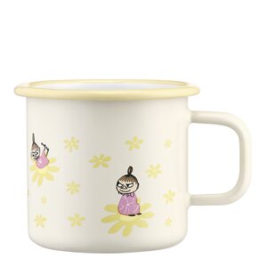 Muurla Mumin emaljmugg 37 cl Lilla My blommor vit