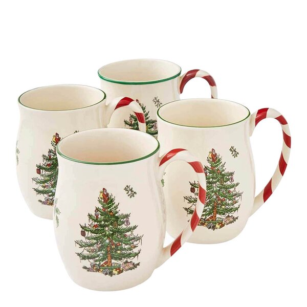 Spode Christmas Tree mugg 40 cl 4-pack polkagris