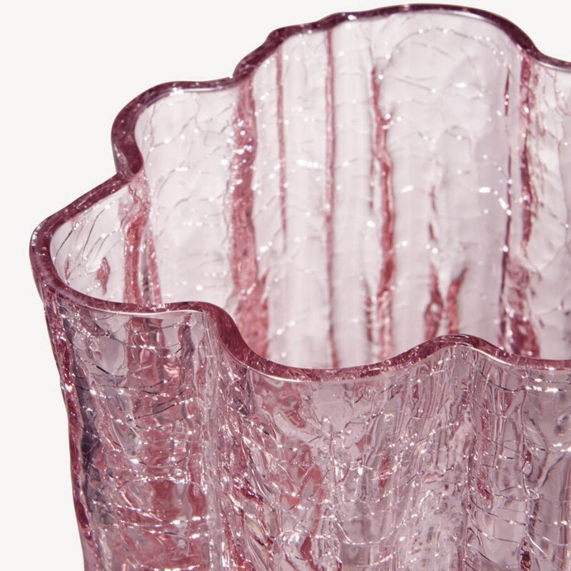 Kosta Boda Crackle vas 12 cm rosa