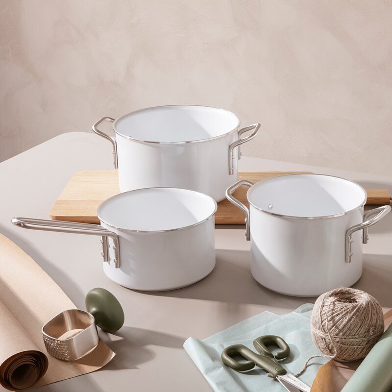 Eva Trio White Line kastrull 1,1 L 13 cm keramisk Slip-Let® beläggning