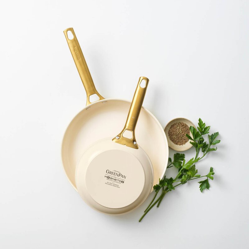 GreenPan Padova Reserve keramisk stekpanna 2 delar 20+26 cm Cream White