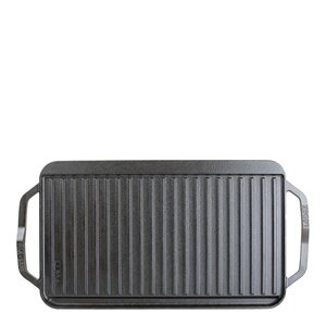 Lodge Cast Iron Chef Collection dubbelsidig gjutjärnsplatta 25x50 cm