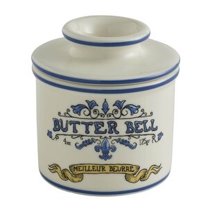 Butter Bell Crock Art Nouveau smörklocka blå