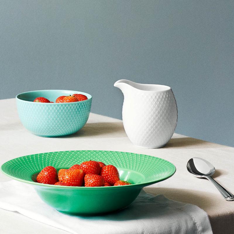 Lyngby Porcelæn Rhombe Color Tallrik Djup 24.5 cm Grön