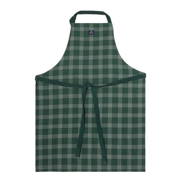 Lexington Förkläde linne/bomull rutigt grön/vit