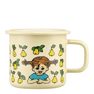 Muurla Pippi emaljmugg 37 cl frukter gul