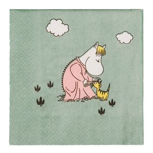 MoominArabia Mumin servetter 33x33 cm 20-pack Omtanke grön