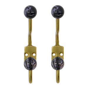 House Doctor Ball väggkrok 13 cm 2-pack mässing/svartvit