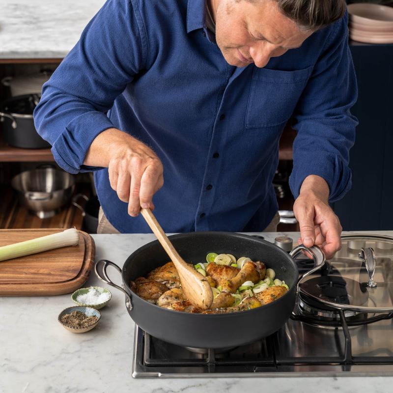 Jamie Oliver Stekgryta Tefal Cook-s Classic Hard Anodized med lock 30 cm