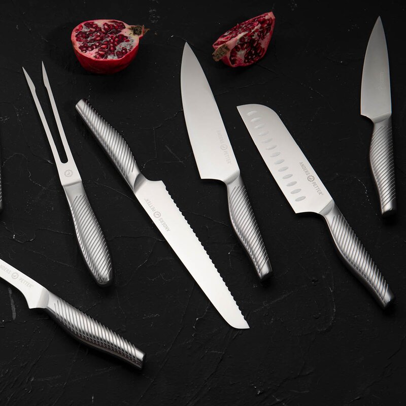 Anders Petter Knivset 5 delar Rostfritt stål 