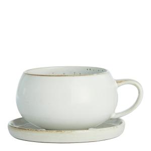 Lene Bjerre Amera kopp med fat 40 cl beige