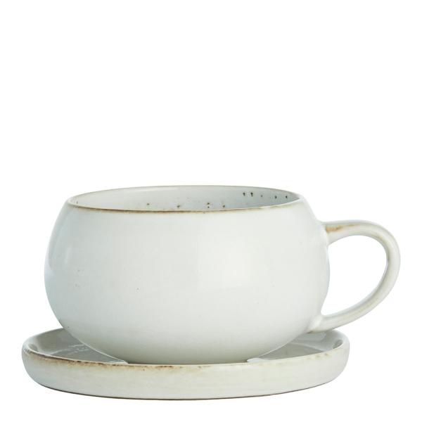 Lene Bjerre Amera kopp med fat 40 cl beige