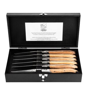 Laguiole Style de Vie Grillbestick kniv 22 cm 6-pack Oak Stonewash