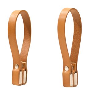 Nordan Home Magnetisk handdukshållare i läder 8x1 cm 2-pack ljusbrun