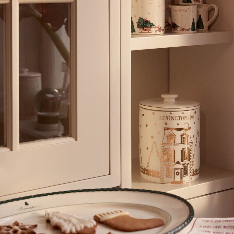 Lexington House kakburk med lock 13x18 cm vit/guld