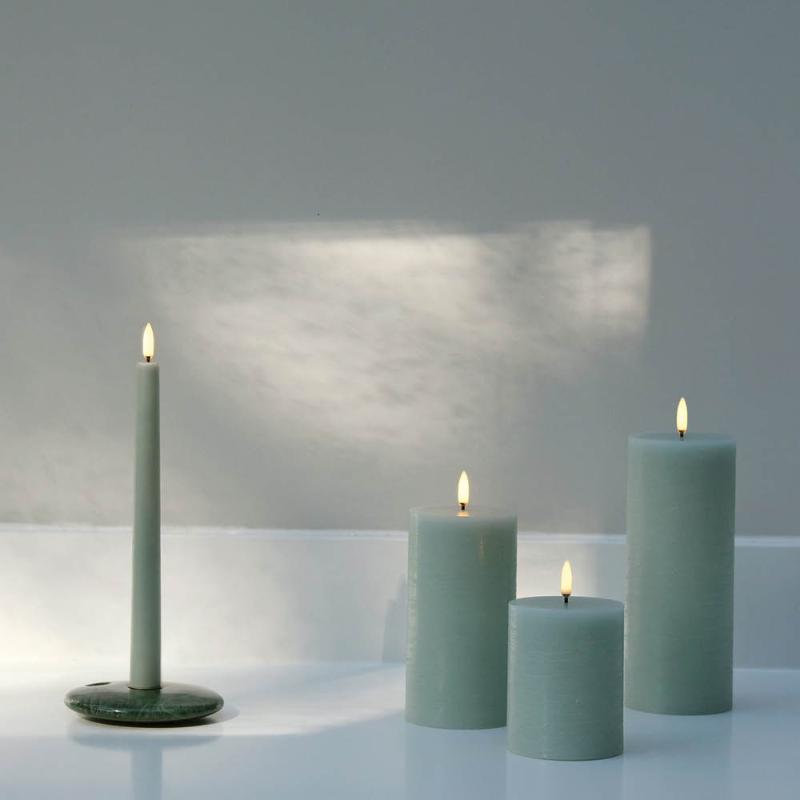 Uyuni Lighting Pillar LED Blockljus 8x10 cm Dusty Green