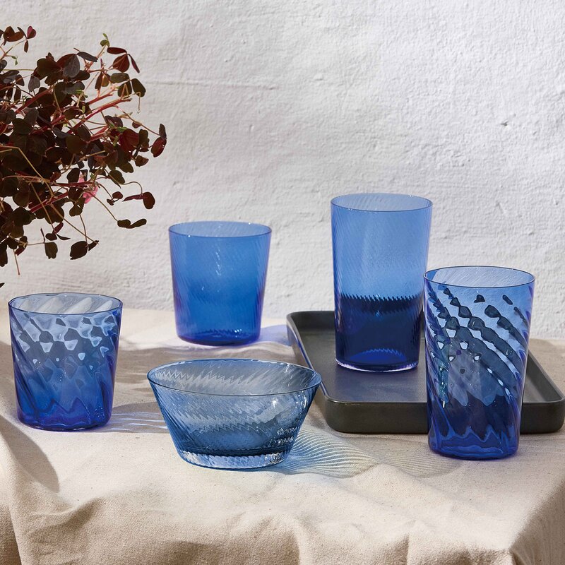 Aida RAW Unique swirl highball glas 45 cl dark blue