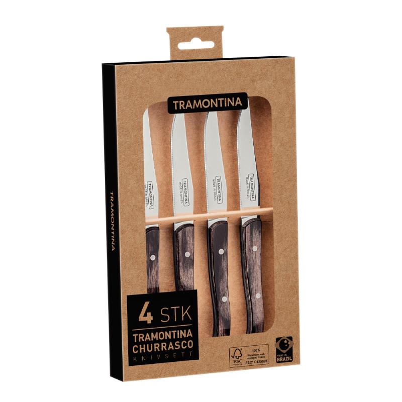 Tramontina Churrasco kniv 22,5 cm 4-pack fransk stil polywood