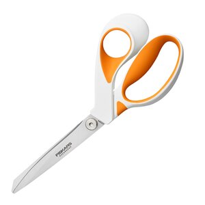 Fiskars RazorEdge tygsax softgrip 23 cm orange/vit