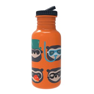 Blafre Brillebjörn stålflaska med fällbar drickpip 500 ml orange