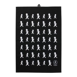 SOLSTICKAN Handduk Halvlinne 50x70 cm Svart/Vit