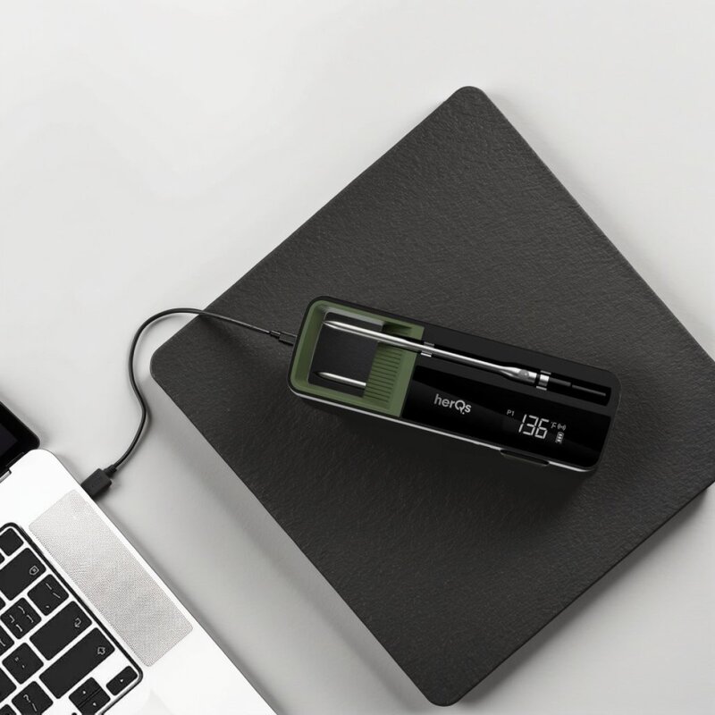 Click & Grow HerQs Single Max termometer svart