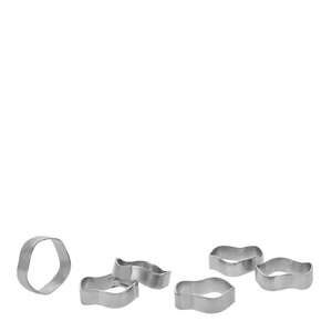 Broste Copenhagen Zina servettring 4,5x10,5 cm 6-pack silver