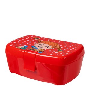 Martinex Pippi lunchlåda 16x6 cm röd prickig