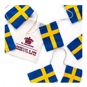 Langkilde & Søn Flaggspel med svenska flaggor stora 10 cm