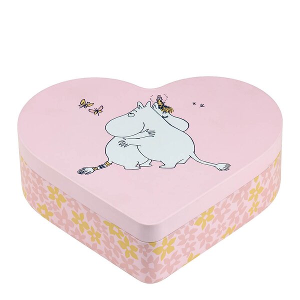 Muurla Klem hjärtformad box 18x14,5 cm rosa