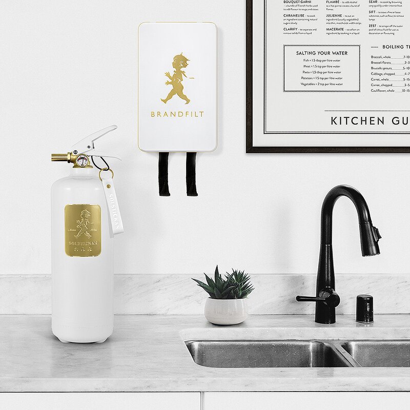 SOLSTICKAN Brandsläckare 2 kg Vit/Guld