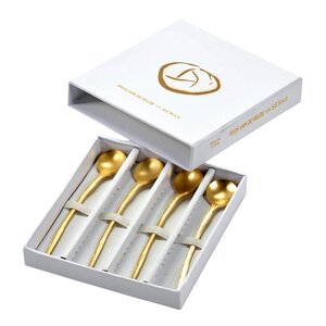 Serax Flora Vulgaris kaffesked 14 cm 4-pack guld