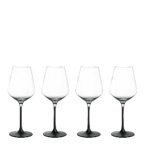 Villeroy & Boch Manufacture Rock Vitvinsglas 4-pack Klar/Svart fot