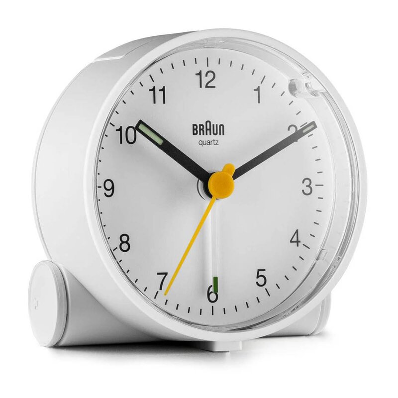 Braun Väckarklocka analog 6,9 cm vit