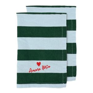 ByOn Love servett 45x45 cm 2-pack grön/ljusblå