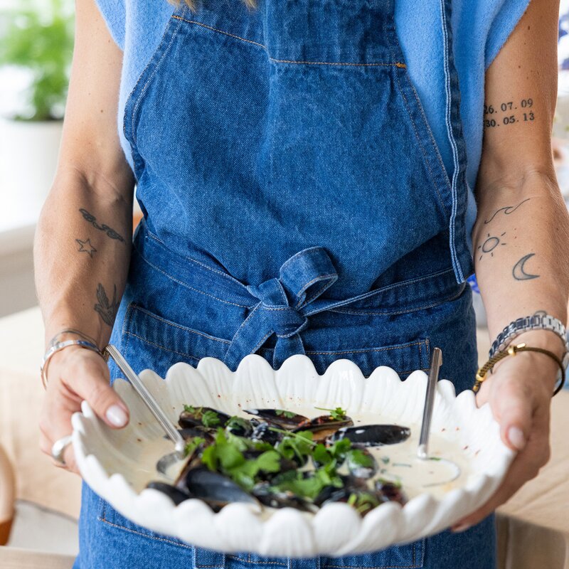 Sagaform Aron denim förkläde 90x70 cm blå