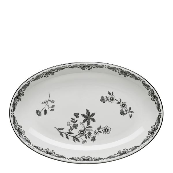 Ostindia Svart Serveringsfat Oval 33x22 cm