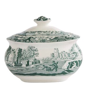 Spode Heritage Green Italian sockerskål 0,25 L grön/vit