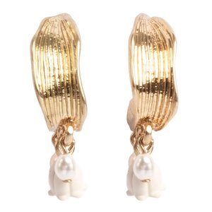 A&C Oslo Lilies & Pearls örhängen 23 mm guld/vit