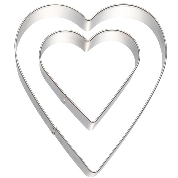 Modern House bAYk pepparkaksform 2 delar hjärta silver