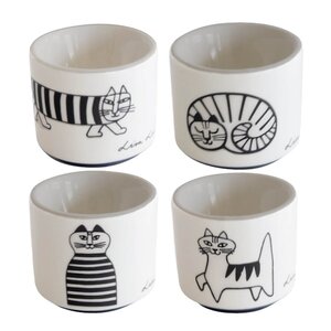 Pluto Lisa Larson äggkopp 5 cm 4-pack Cats