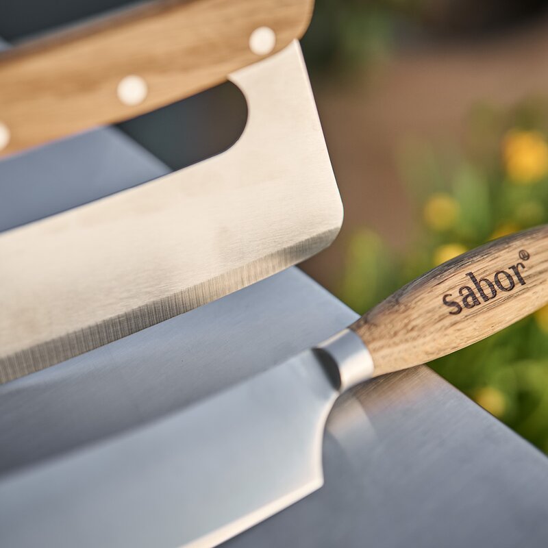 Sabor Napo pizzaskärare 35 cm ek/borstad stål