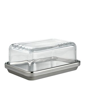 Alessi Smörask 16x11 cm glas/stål