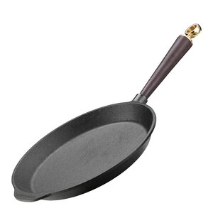 Skeppshult Stekpanna 28 cm med svart trähandtag och mässingsknopp
