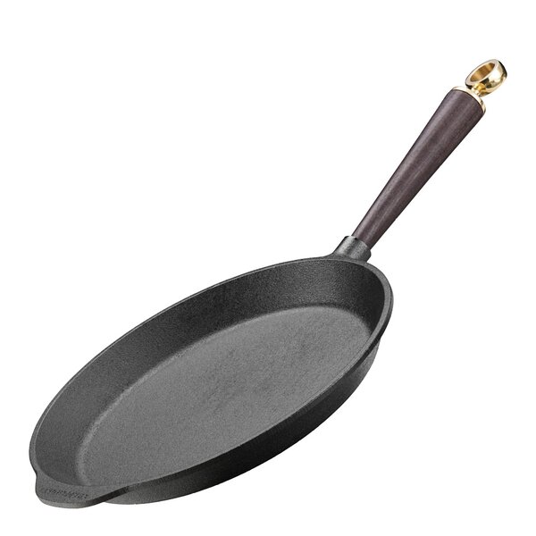 Skeppshult Stekpanna 28 cm med svart trähandtag och mässingsknopp