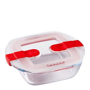 Pyrex Cook & Heat förvaringsburk 2,2 L röd/klar