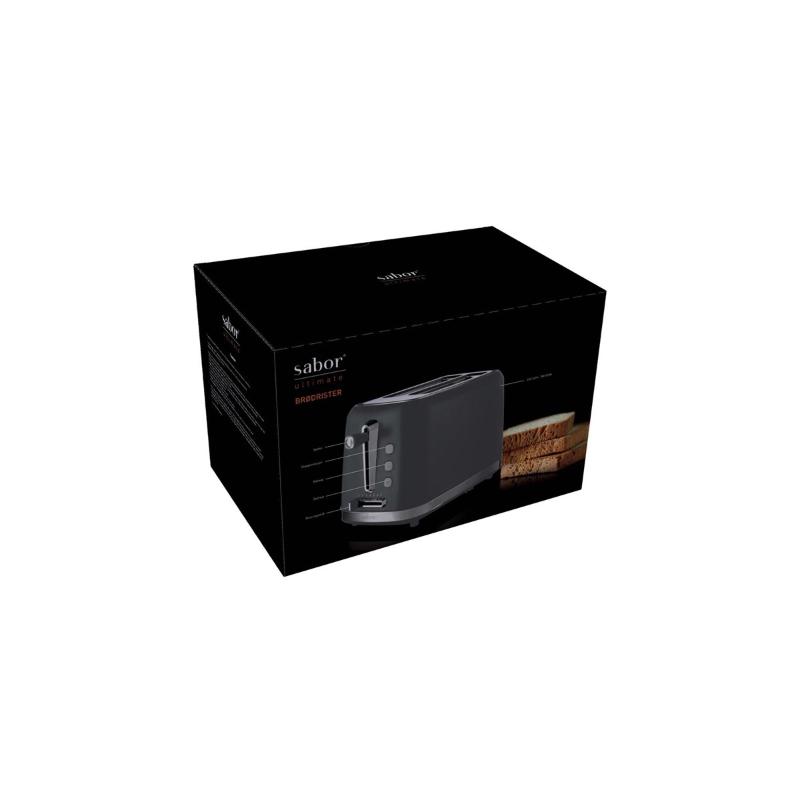 Sabor Ultimate Brödrost 2 skivor 25x19,5 cm Mörkgrå