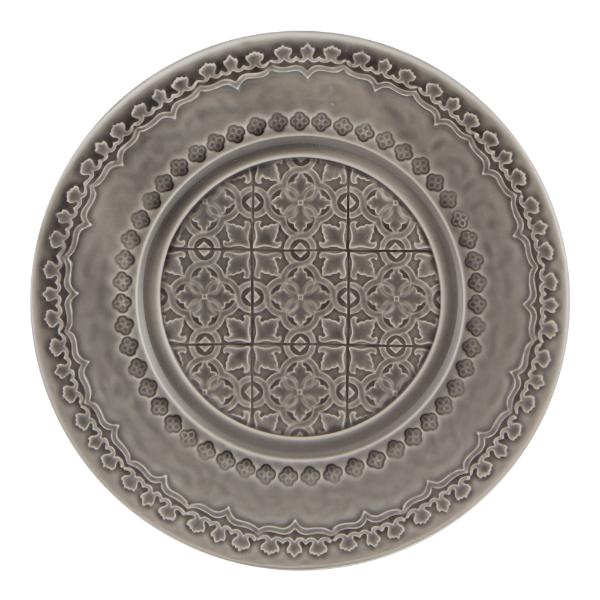Bordallo Pinheiro Rua nova tallrik flat 22 cm grå
