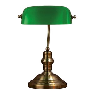 Markslöjd Bankers bordslampa 42 cm antik/grön