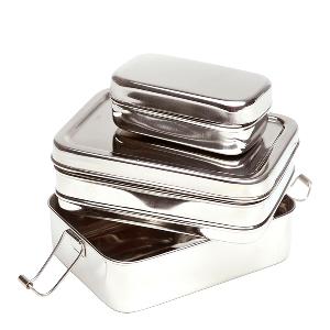 ECOlunchbox Three-in-one matlåda 3 deler 917 ml rostfritt stål